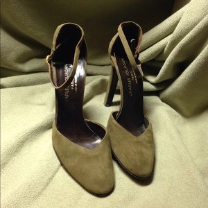 Charles Jourdan Suede Strap Heels w gold detail 8